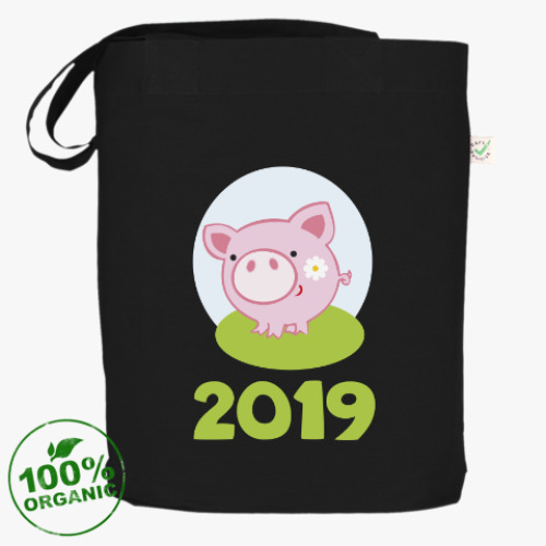 Сумка шоппер с принтом Год свиньи 2019