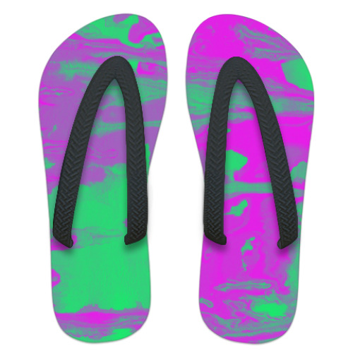 Шлепанцы (сланцы) с принтом Яркая пастель