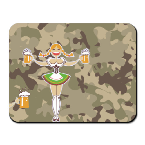 Коврик для мыши с принтом Девушка с пивом