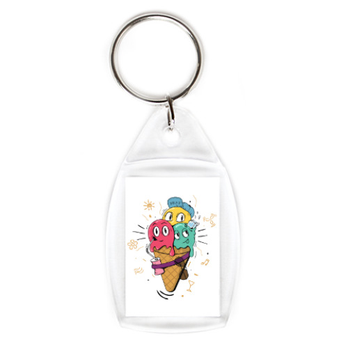 Брелок с принтом Смешные шарики мороженного