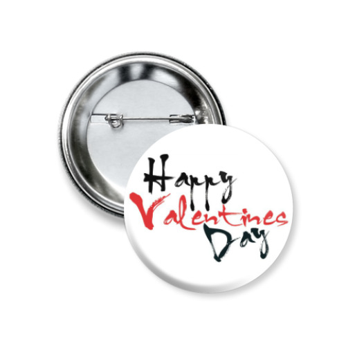 Значок 37мм Happy Valentines Day