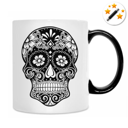 Кружка-хамелеон Стильный череп