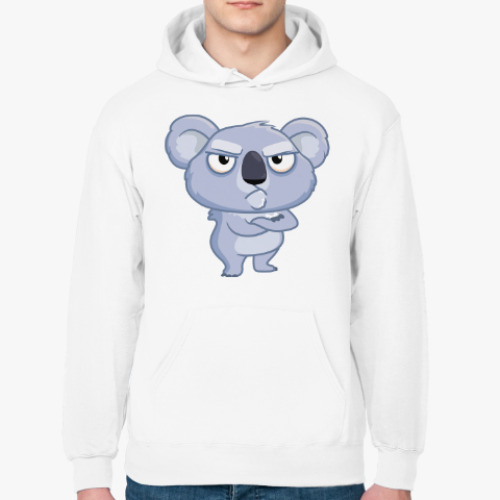 Толстовка худи с принтом Серьёзный Коала