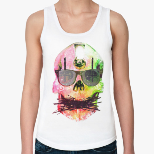 Женская майка с принтом Skull Insight (Strawberry)