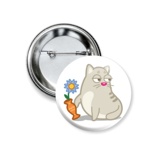 Значок 37мм с принтом Котик