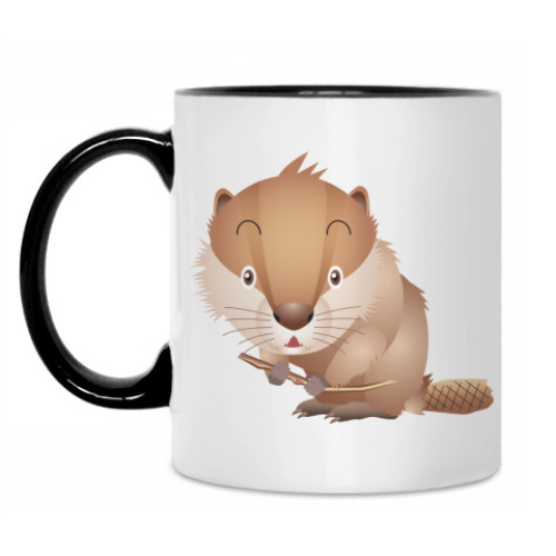 Кружка с принтом Бобр