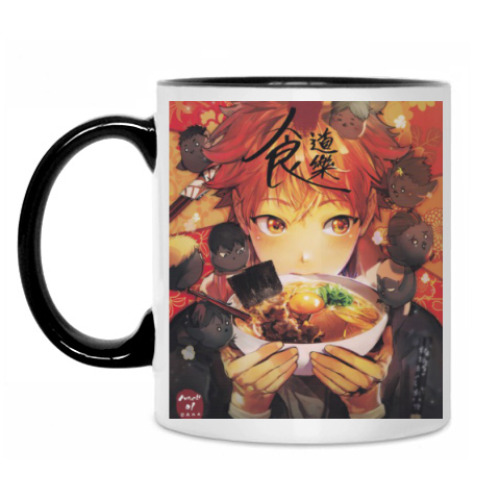 Кружка с принтом Аниме,волейбол,еда,хината