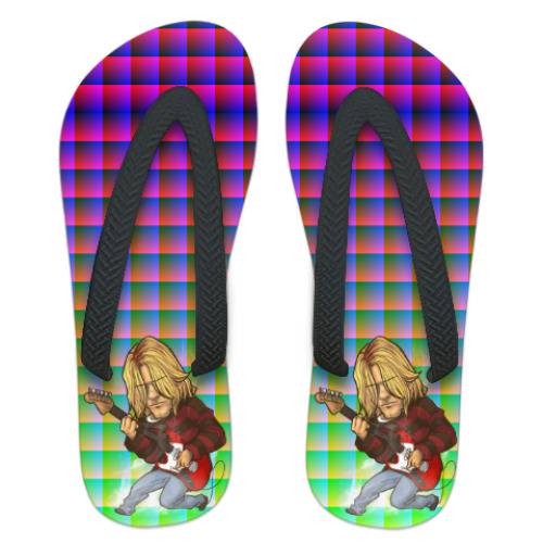 Шлепанцы (сланцы) с принтом KURT COBAIN