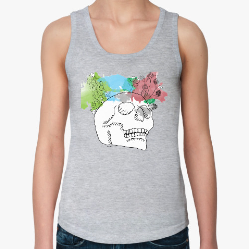 Женская майка с принтом Мартовский череп