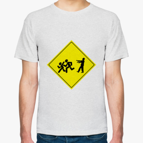 Футболка с принтом Осторожно, зомби!