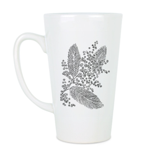 Чашка Латте с принтом Мимоза