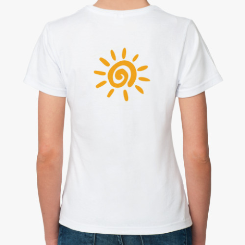 Классическая футболка с принтом оптимизм