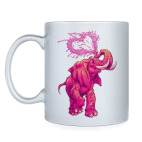 Кружка серебристая Счастливый слоник