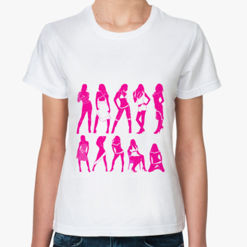 Классическая футболка с принтом Девушки