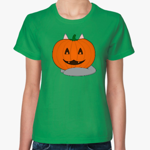 Женская футболка с принтом Кото-тыква