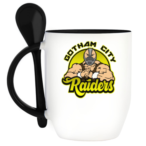 Кружка с ложкой с принтом Bane