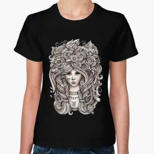 Женская футболка с принтом Ukrainian girl