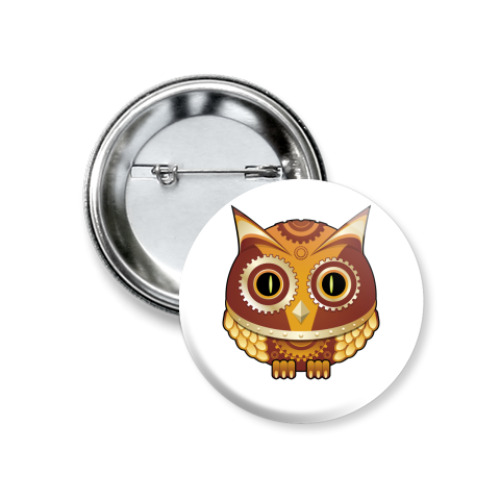 Значок 37мм с принтом Steamy Owl