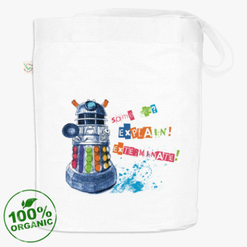 Сумка шоппер с принтом Доктор Кто. Далек. Хотите чаю?