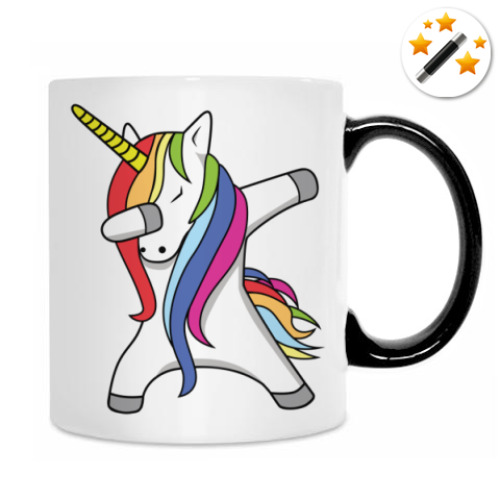 Кружка-хамелеон с принтом Единорог Дэб