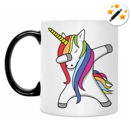 Кружка-хамелеон с принтом Единорог Дэб
