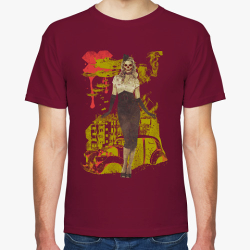 Футболка с принтом Девушка в стиле милитари