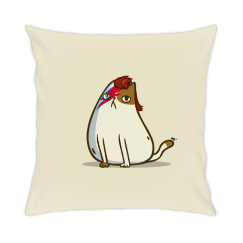 Подушка с принтом Боуикот — Пятничный Котик №38