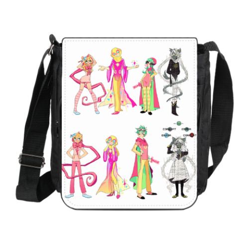 Сумка на плечо (мини-планшет) с принтом Роуз, Рокси, Дейв и Джейд трикси/гендер