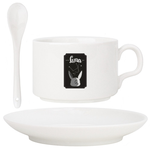Кофейный набор с принтом Зайка Луна