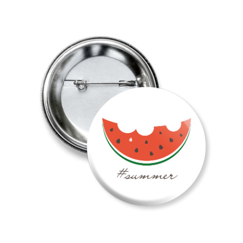 Значок 37мм с принтом Арбуз