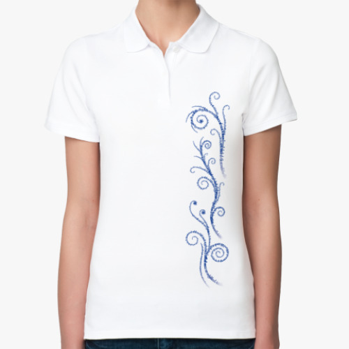 Женская рубашка поло (печать) с принтом орнамент