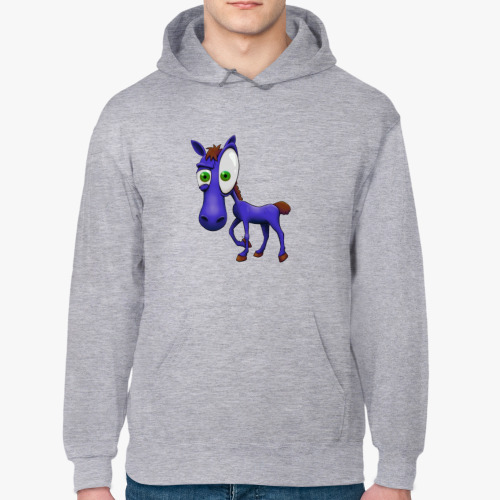 Толстовка худи с принтом Коняка-подозревака