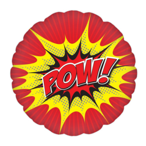 Подушка с принтом POW!