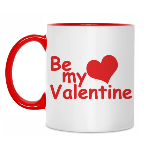Кружка с принтом Be My Valentine