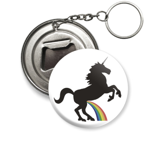 Брелок-открывашка с принтом Радужный единорог