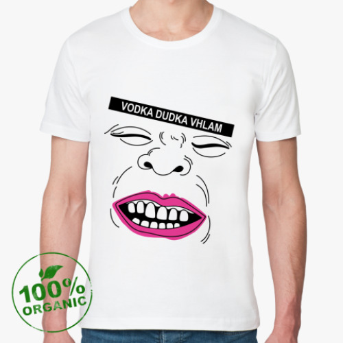 Футболка из органик-хлопка с принтом Vodka Dudka Vhlam