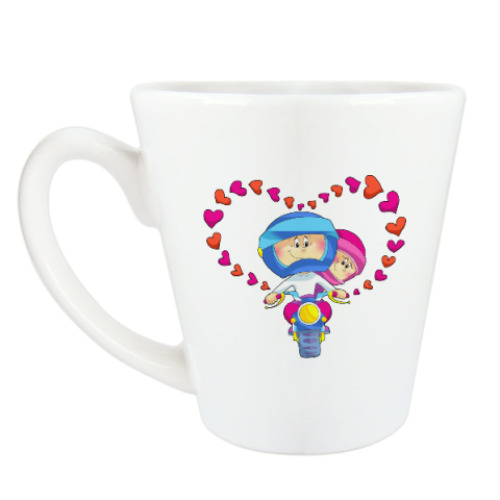 Чашка Латте Валентинка - байкеры