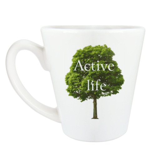 Чашка Латте с принтом Active life