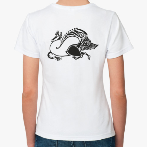 Классическая футболка с принтом Скифский кабан