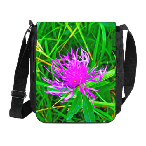 Сумка на плечо (мини-планшет) с принтом Дикий цветок