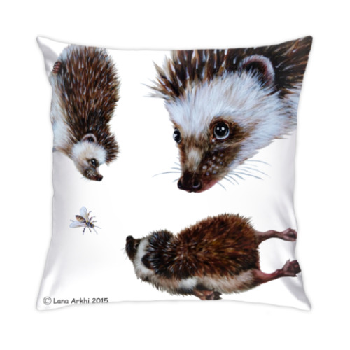Подушка с принтом Ежики