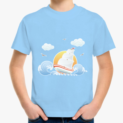 Детская футболка с принтом Корабль мечты