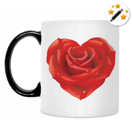 Кружка-хамелеон с принтом I love you - Любовь в сердце