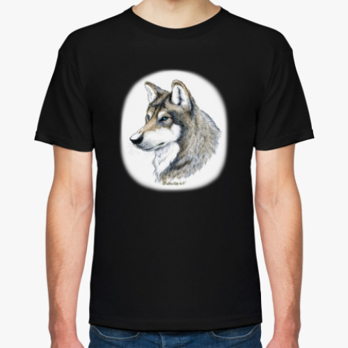 Футболка с принтом 'Лесной волк'
