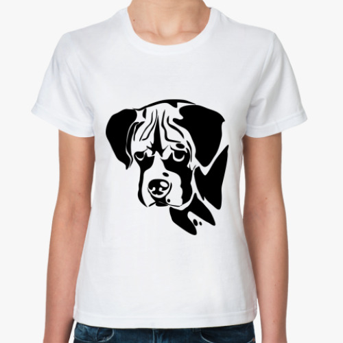 Классическая футболка с принтом собака