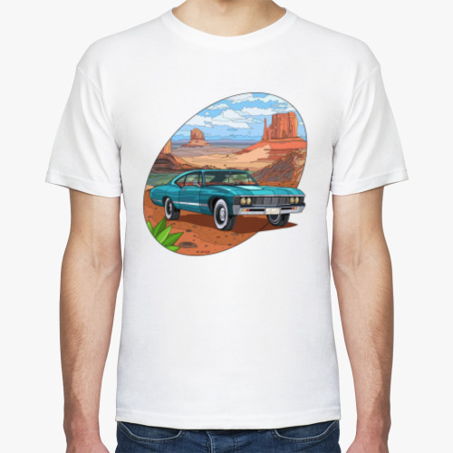 Футболка с принтом Машина , мир