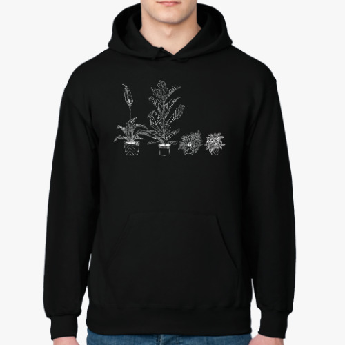 Толстовка худи с принтом Цветы