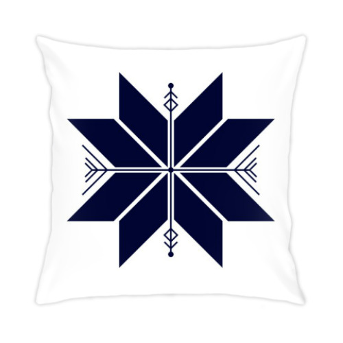 Подушка с принтом Абстрактная снежинка