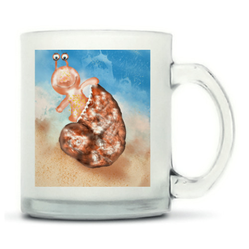 Кружка матовая с принтом Улиточка,ракушка