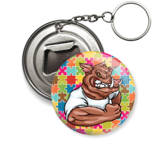 Брелок-открывашка с принтом Кабан